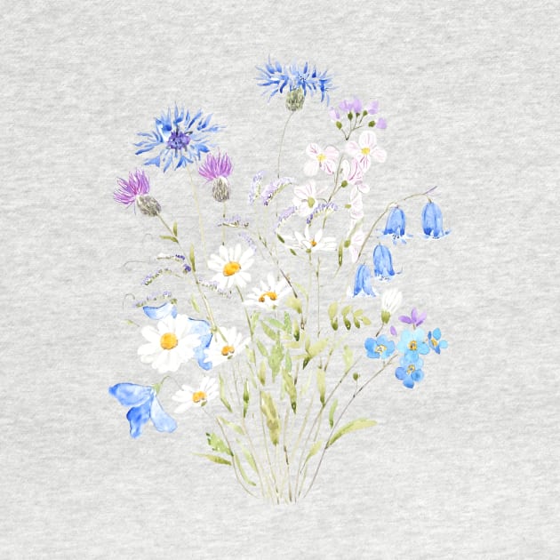 white, blue and orange wildflowers by colorandcolor